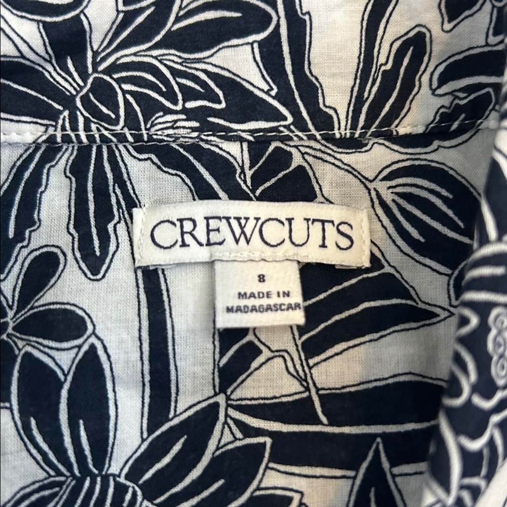 J. Crew Crewcuts Short Sleeve Shirt in Ivory Navy Floral Mix, 8 - Picture 8 of 12